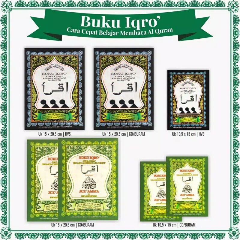 Buku Iqro’ Besar Kecil Warna - Iqro’ Milenial
