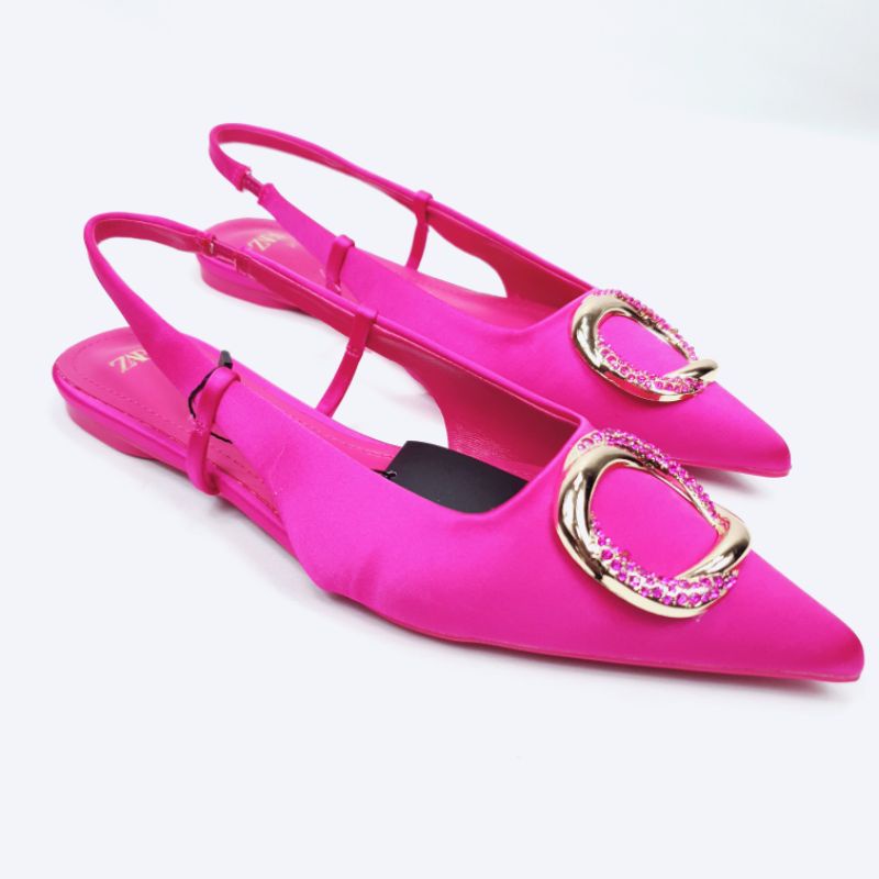 ZR Flat Slingback Satin Mules 2359