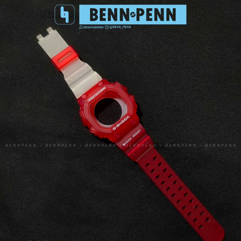 BEZEL STRAP JAM TANGAN CASIO G SHOCK GX 56 RED WHITE COMBINATION