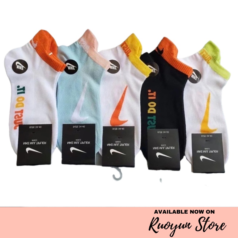 RYX - Lila Dott Kaos Kaki Bundle Wanita Fashion Casual Berisi 5 Pasang - Ori Import