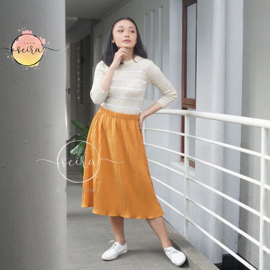 [BISA COD] Rok Plisket Jumbo XXL