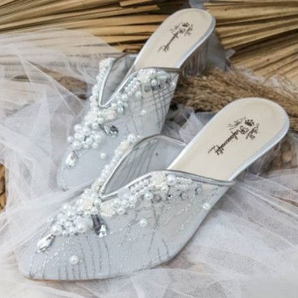 sepatu wedding ruby silver tinggi 5cm sepatu wedding wanita