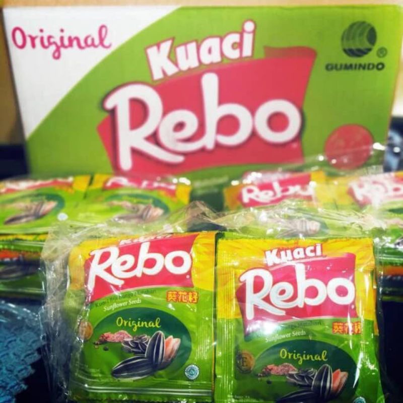 Kuaci Rebo Original renceng ( 10pcs x 13 gr) cemilan murah dan enak