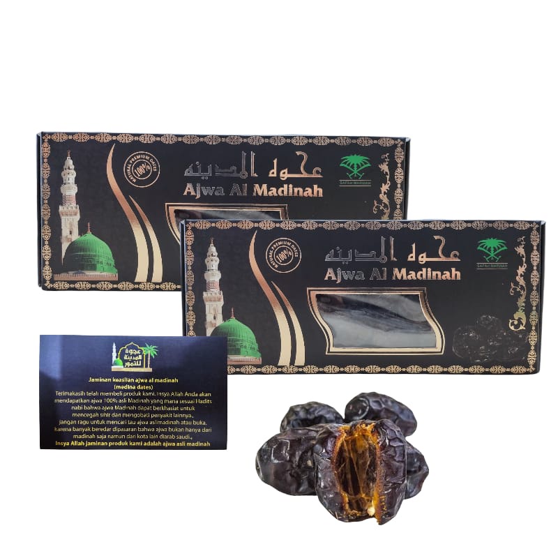 Kurma Nabi//Ajwa Madinah Jumbo//Besar-Besar Kemasan  Dus 500gr Premium