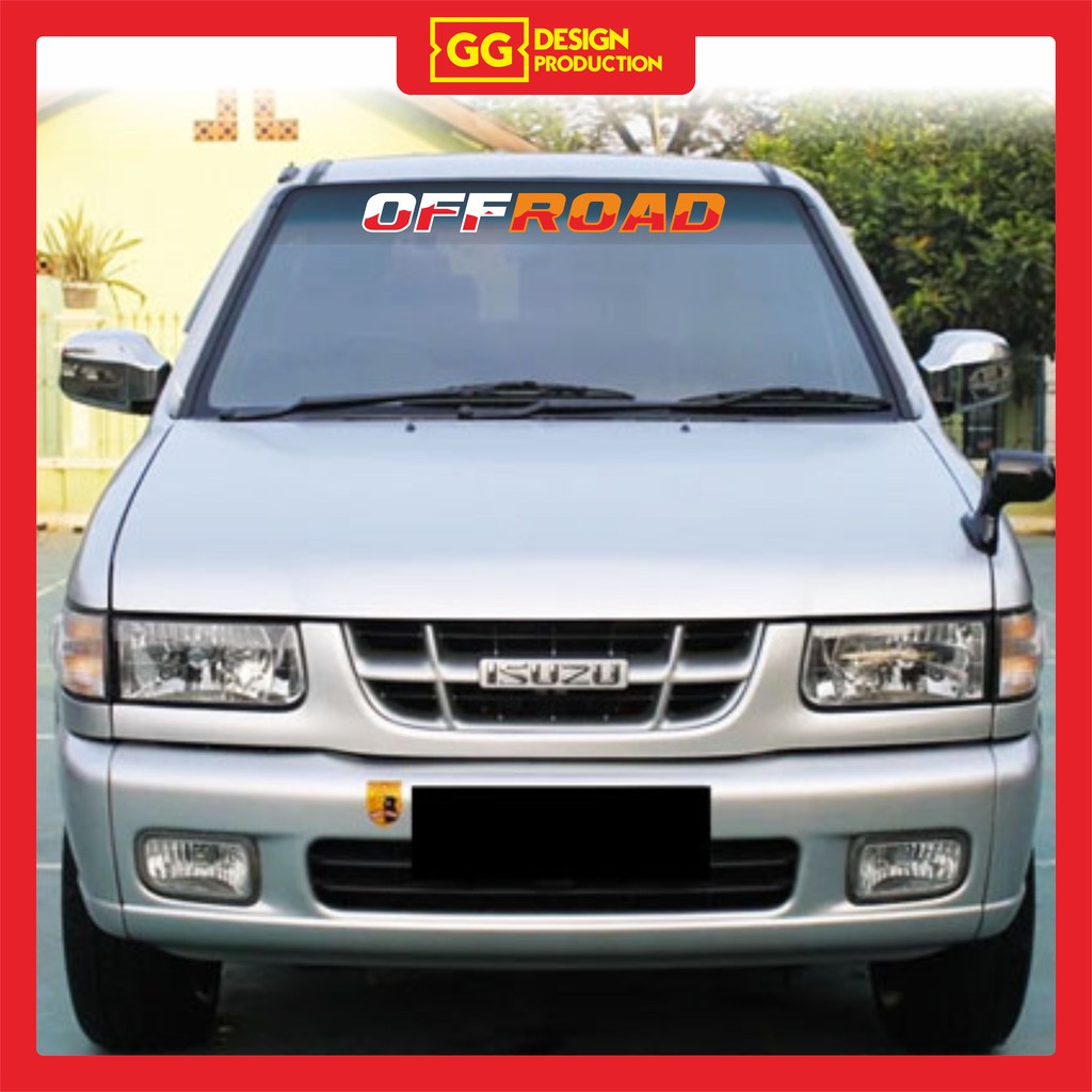 sticker stiker mobil isuzu grnad tauring panther lv kaca depan offroad