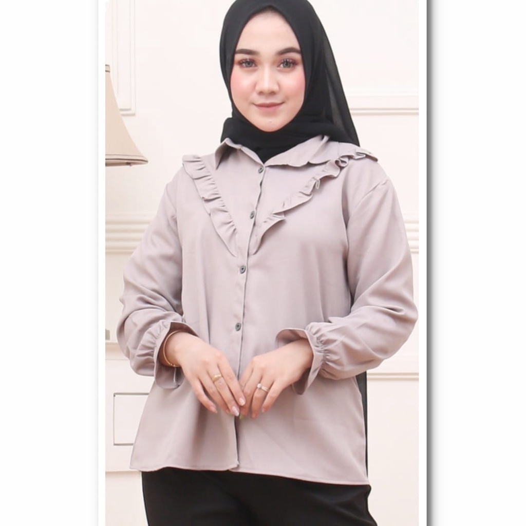 Baju Wanita Kemeja Lengan Panjang Blouse Wanita Kemeja KantorKemeja Lengan Panjang Blouse Kemeja Atasan NB3123n