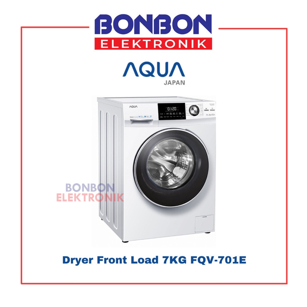 AQUA Dryer Front Loading 7KG FQV-701E / Mesin Pengering Pakaian 7 KG