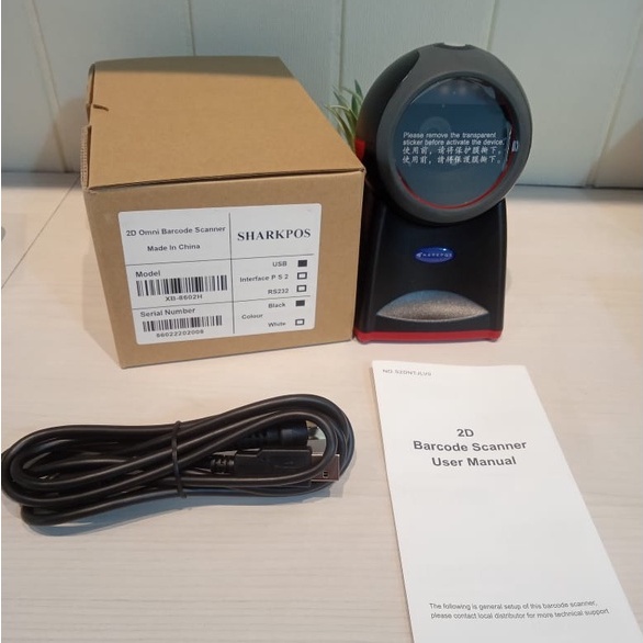 Sharkpos DS8602 Barcode Scanner 1D 2D USB Desktop Scan QR Code Faktur Resi DS 8602 / MP8602 / XB-8602H