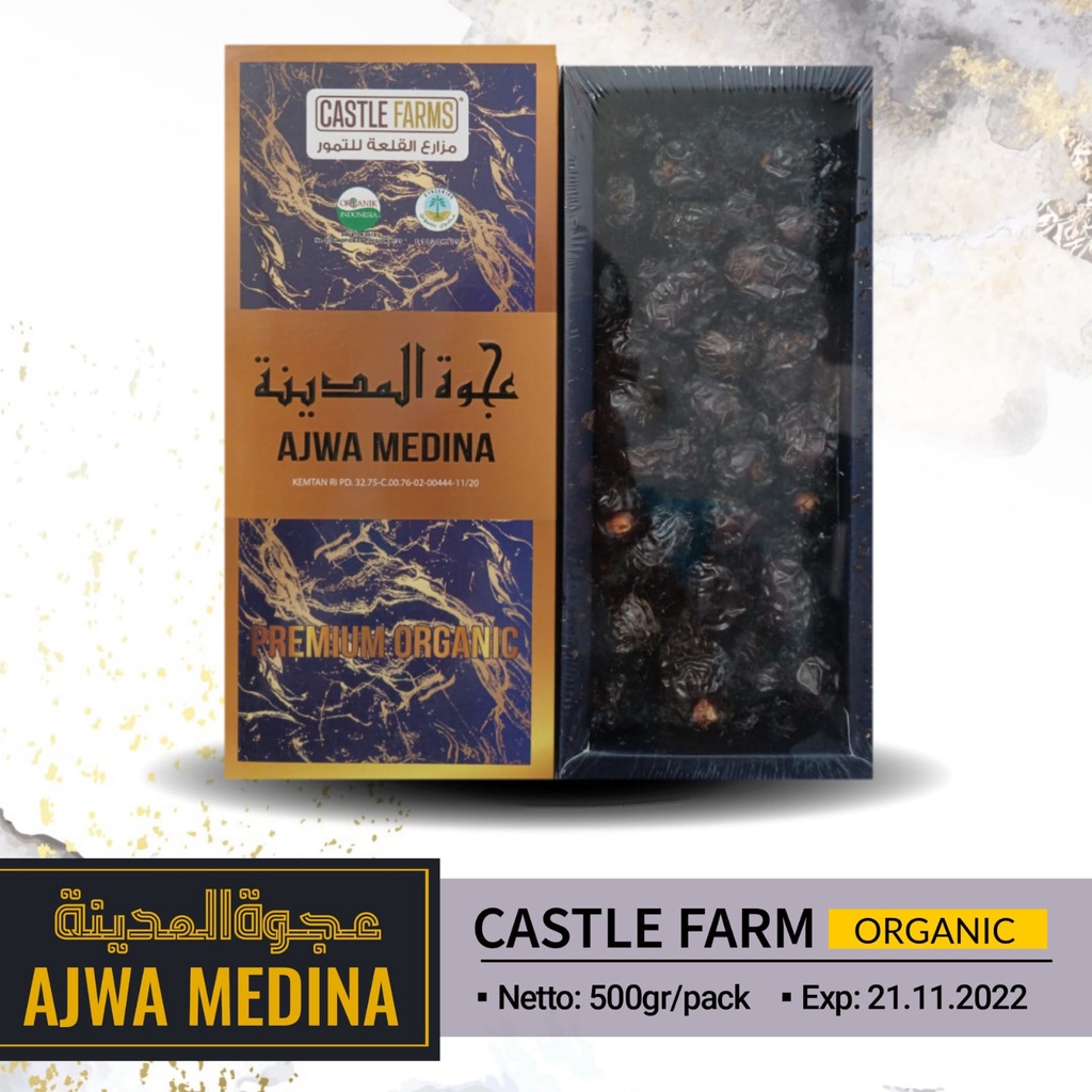 

Kurma Ajwa Castle Farms Organic Premium - 500 Gram