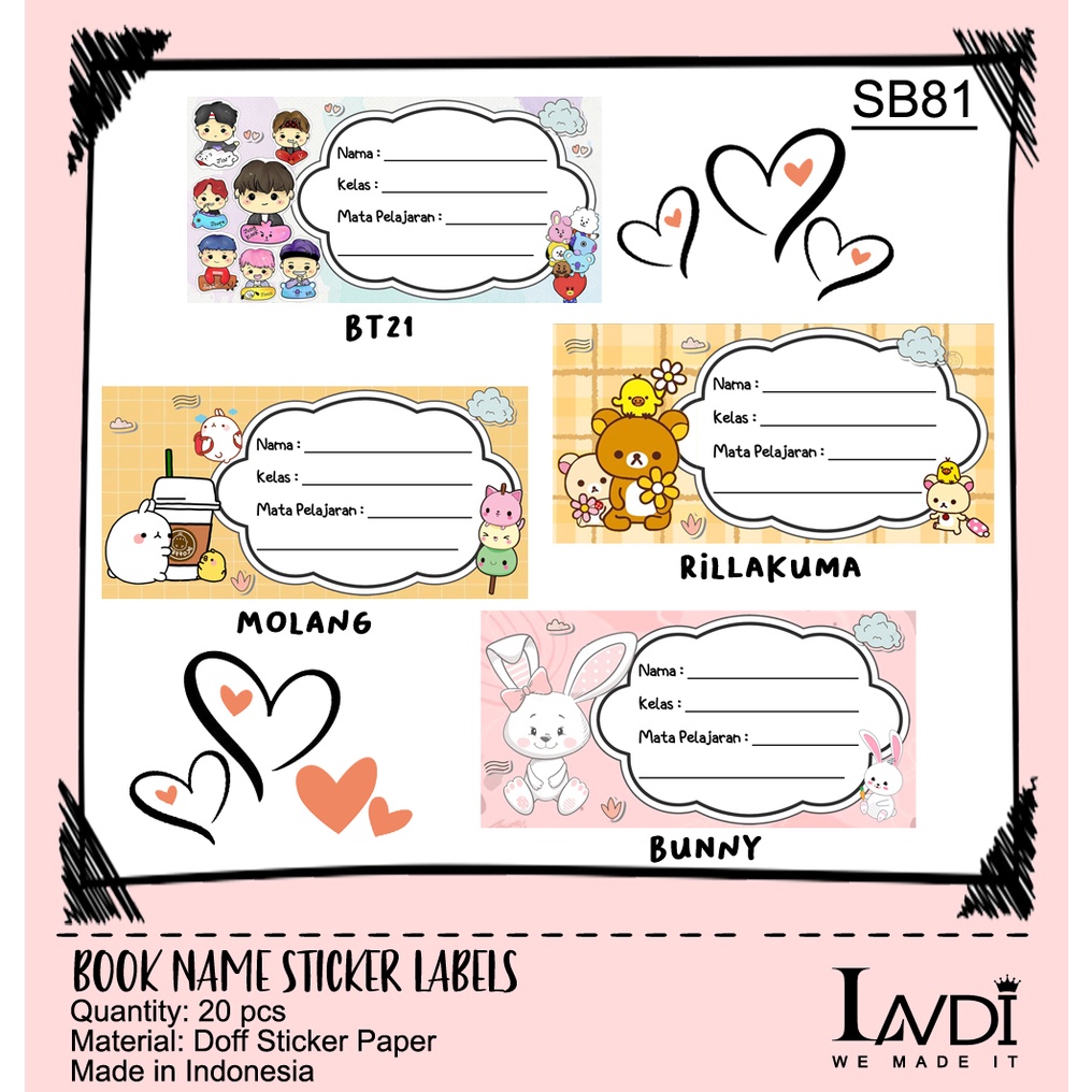 

Sticker Buku Pelajaran Motif Lucu