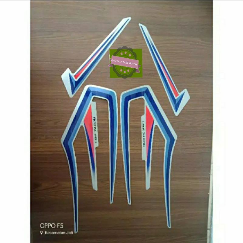 STRIPING STICKER LIST RX KING WARNA BIRU SILVER TAHUN 2000/2001