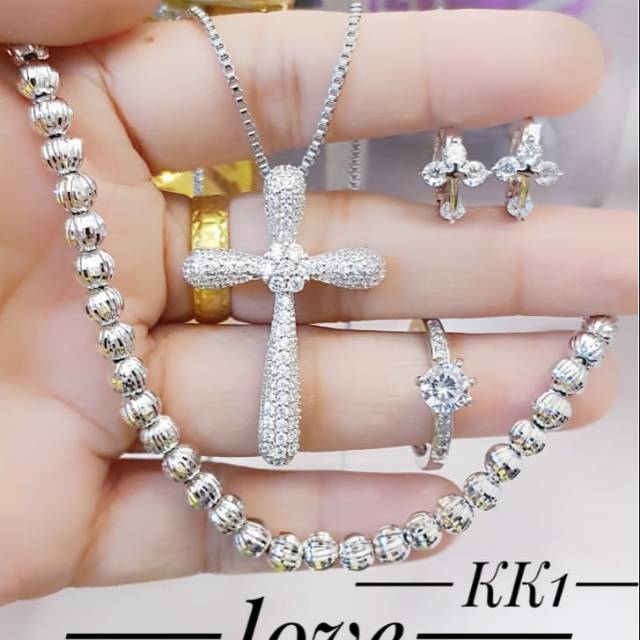 Xuping set perhiasan kalung salib terlaris 2714