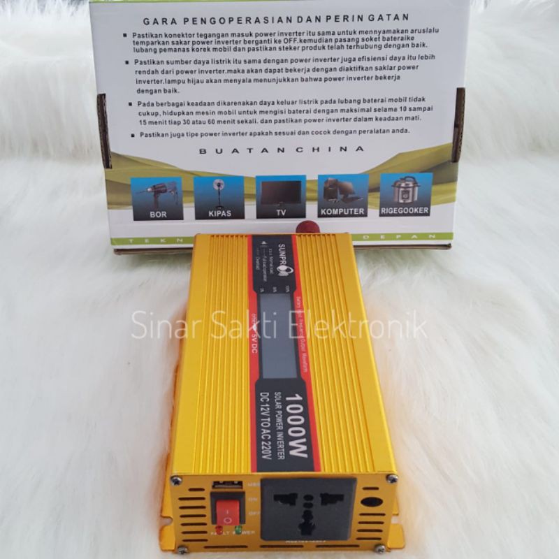 Power Inverter DC to AC 1000 watt pengubah arus dc ke ac by sinar sakti malang