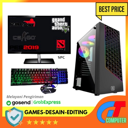 PC Gaming Intel Core i7 2600 RAM 8GB VGA 4GB Include Monitor 19Inch