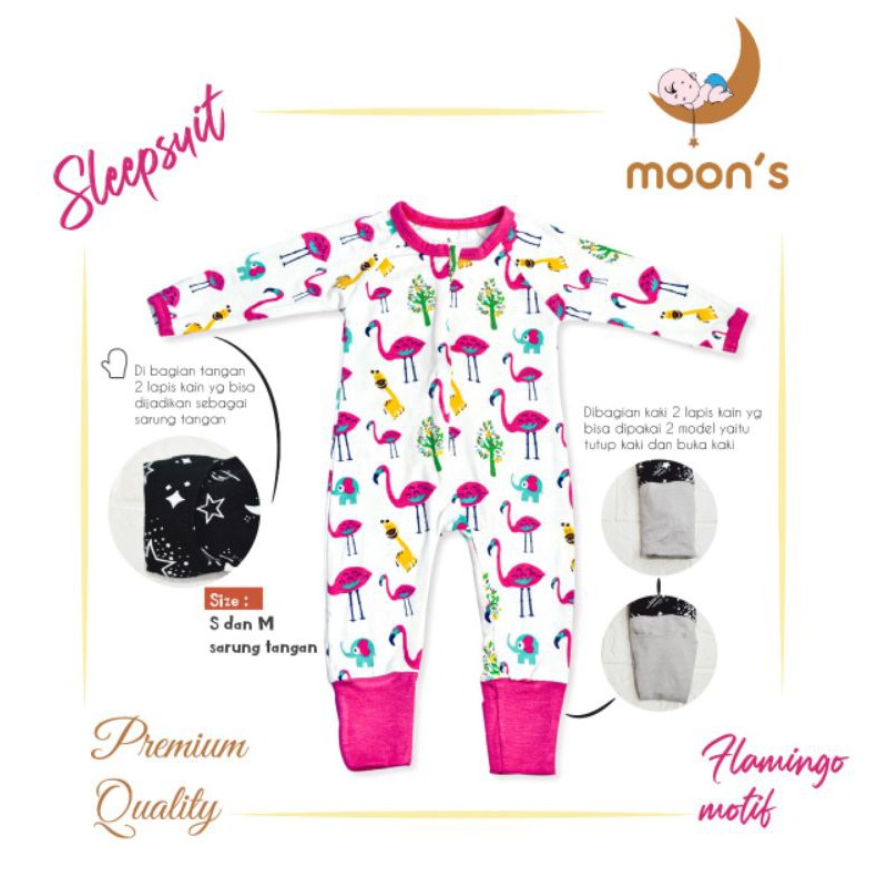 SML Moons Slepsuit Premium Motif Dita baby ,jumper bayi,Baju bayi