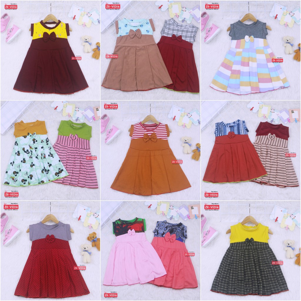 Dress Aila size Bayi - 6 Tahun / Dres Pesta Murah Grosir Baju Anak Perempuan Harian Gaun Yukensi