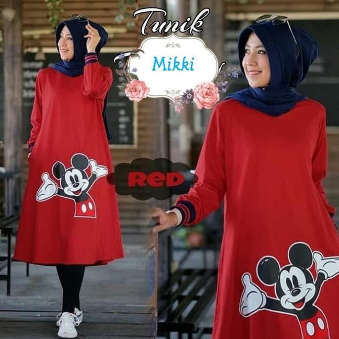 HANYA DI TOKO KAMI TUNIK MIKI MARUN NAVY KUNING BAJU REMAJA WANITA CANTIK LUCU MURAH TNKV KUALITAS