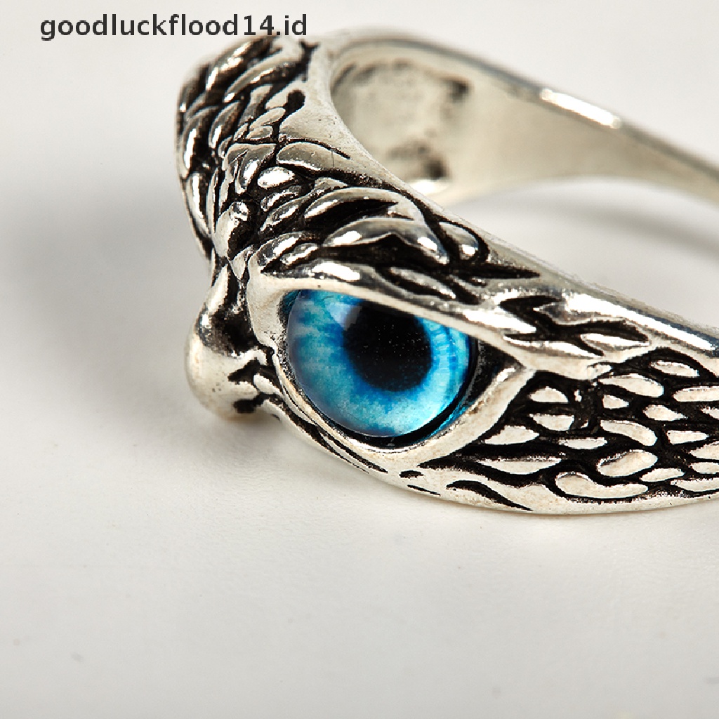 [OOID] Vintage Men and Women Owl Ring Silver Color Engagement Rings Jewelry Gifts ID