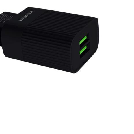 ۞ VEGER Wall Charger VG02 2 Ports USB Output 2.4A - Hitam ♨