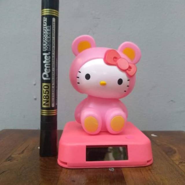 Mainan kepala goyang Hello kitty Goyang otomatis Tenaga sinar atau sol