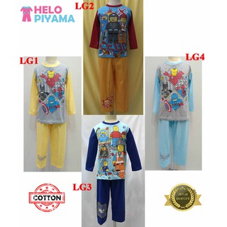 Helo Piyama Baju  Tidur Stelan Kaos  Anak  Cowok 2 3  