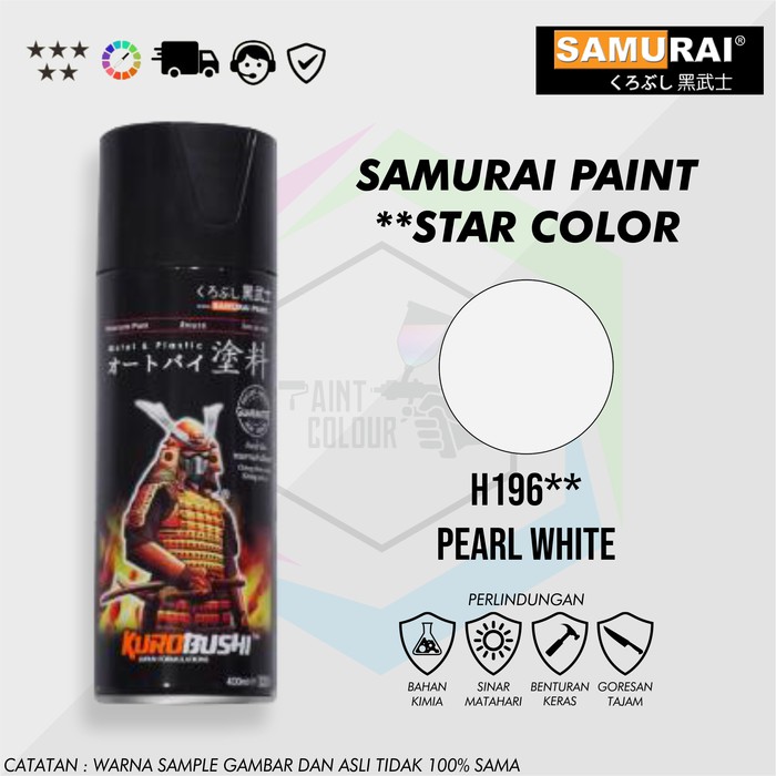 Samurai Paint H196** Honda Pearl White Cat Semprot/Pylox/Motor/Gundam