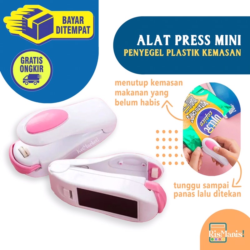 PORTABLE SEALING MACHINE - Penyegel Perekat Plastik Kemasan Snack Packing Praktis Hand Sealer Mini