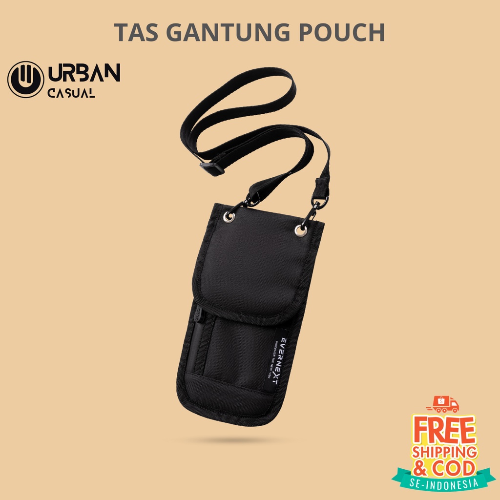 Tas Kalung Leher Gantung Handphone Dompet Kartu ATM Uang Kunci Semi Waterproof Original Distro Branded Premium Kekinian Leo