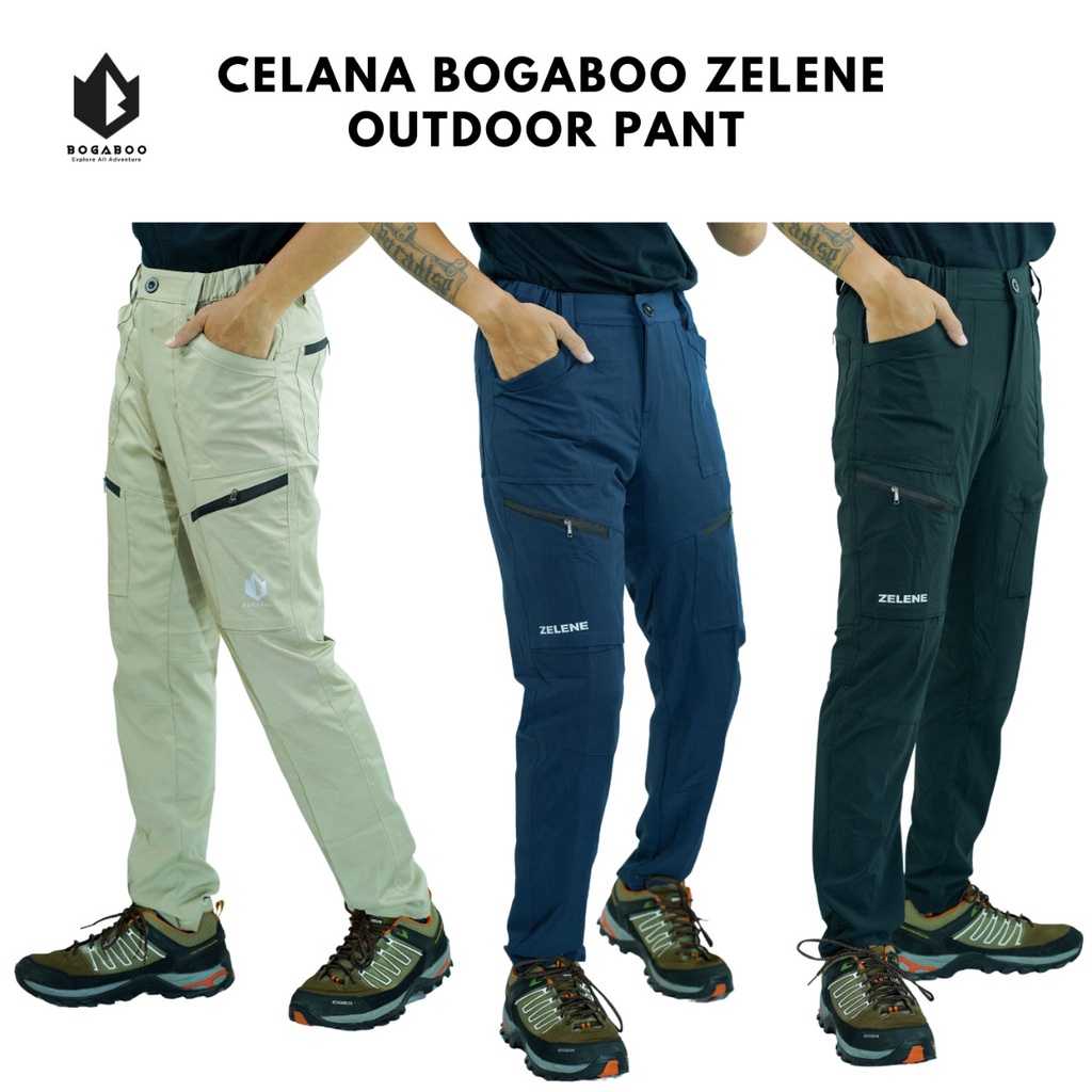 CELANA PANJANG OUTDOOR BOGABOO SERI ZELENE - CELANA PANJANG PRIA WANITA- CELANA GUNUNG - CELANA MENDAKI