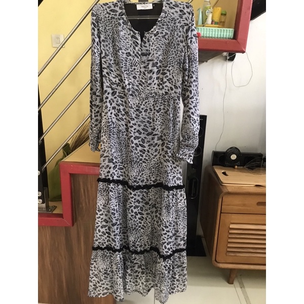 preloved gamis mauza leopard ceruti