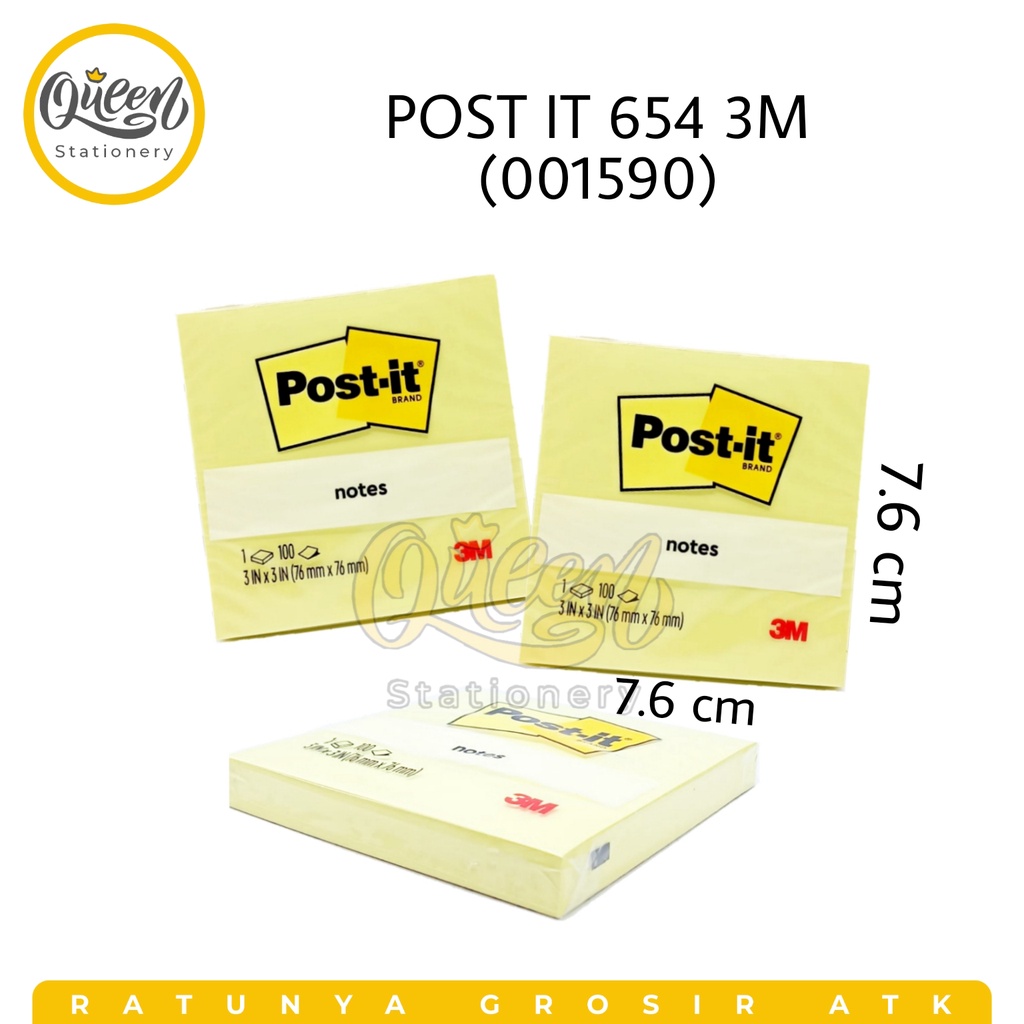 

1 PAD (100 LEMBAR) POST IT 654 3M/STICKY NOTES/MEMO (001590)