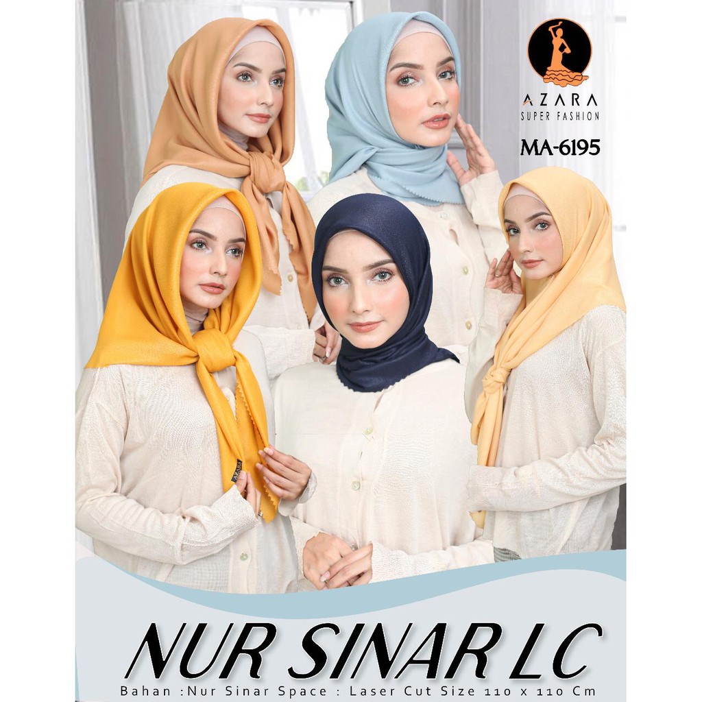 NUR SINAR AZARA LC HIJAB SEGI EMPAT Lacer Cut GLOWING UNTUK PESTA-1
