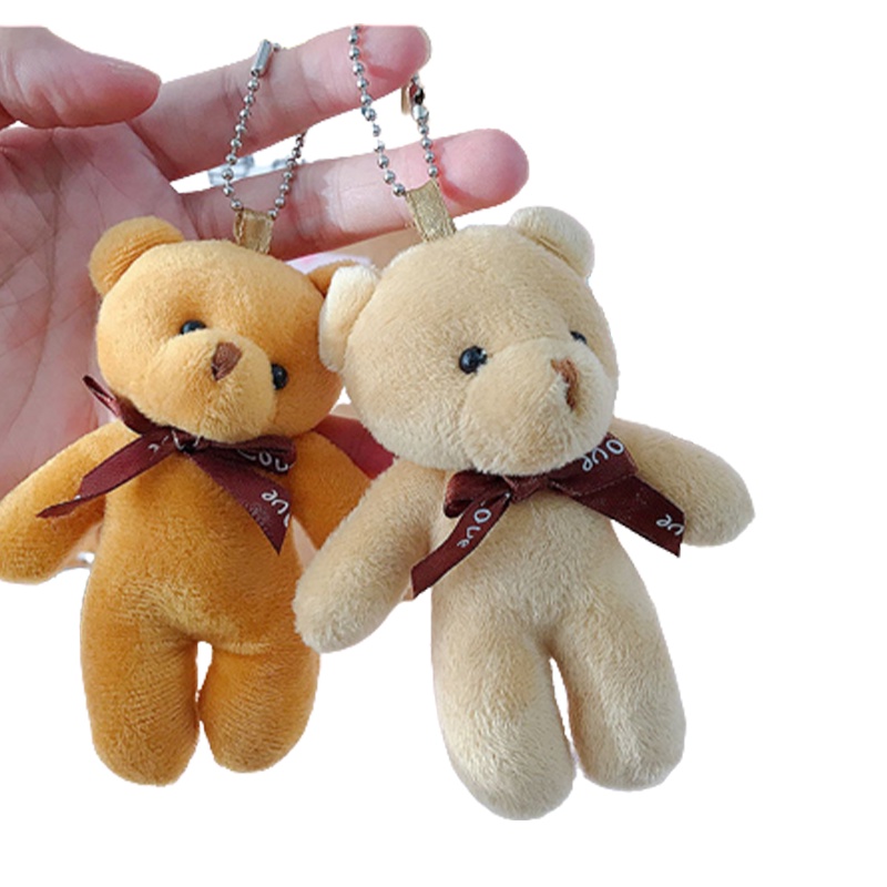 12cm Teddy Bear Plush Toy Siamese Bear Doll Bear Toy Small Gift Factory Wholesale Key Chain Pendant Gifts For Boyfriends