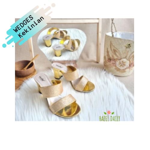 WEDGES TAHU _>> Sandal Hak Wanita selop HAK TAHU Kekinian Yoan