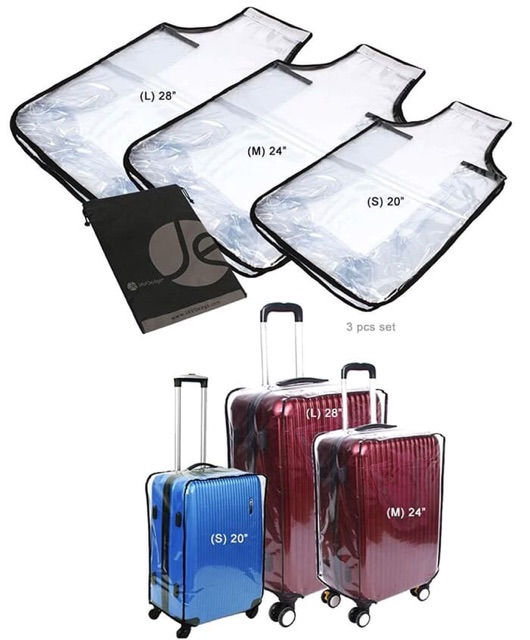 Sarung Koper Luggage Cover Pelindung Bahan PVC Transparant Tebal Mika Koper