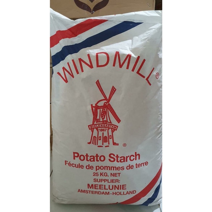 

hbt204tt Tepung Kentang / Potato Starch Windmill Repack 1Kg ( Asli Import ) Da01D100