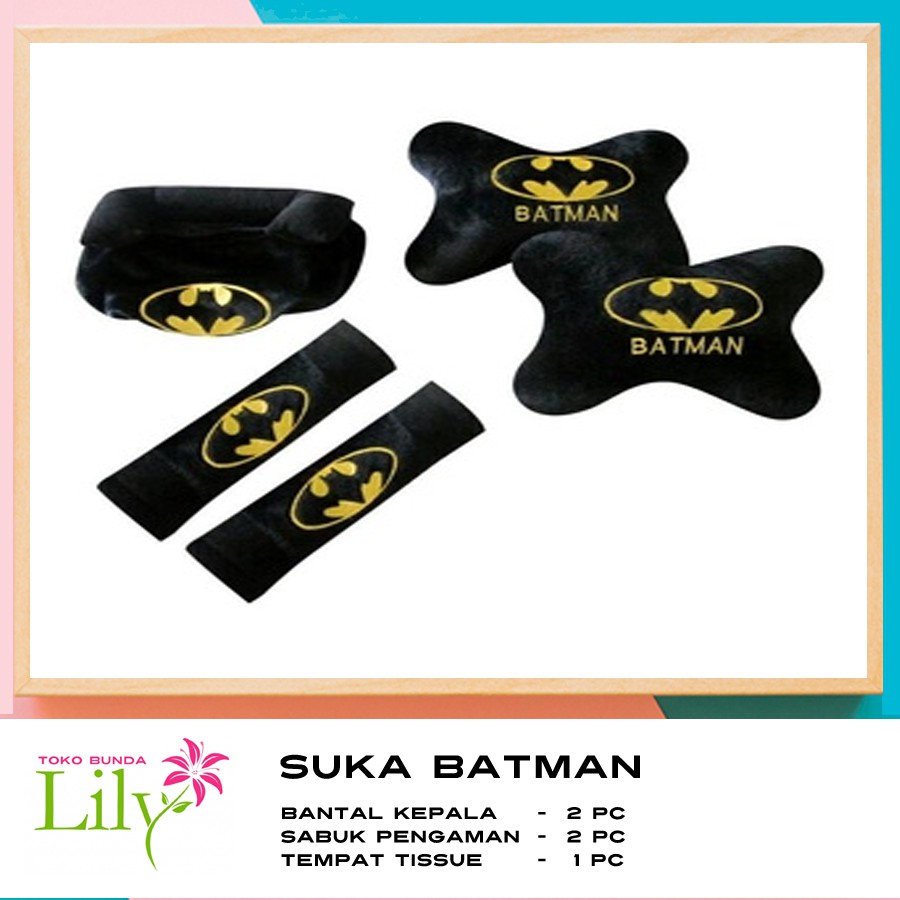 Suka Batman Aksesoris Mobil Batman Bantal 3in1 Bantal mobil