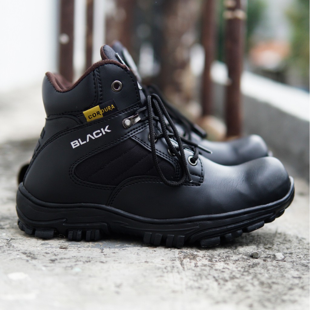 BLACK FORCE CHEAP PENDEK - SEPATU MUNCAK GUNUNG PRIA BOOTS UJUNG BESI SAFETY SHOES TRACKING TACTICAL