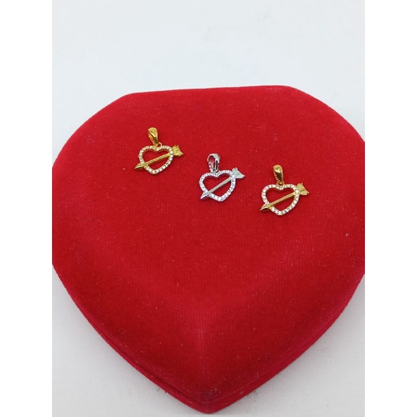 kalung kasandra + liontin love panah mp/ kalung perak asli silver 925 lapis emas/ kalung fashion wanita