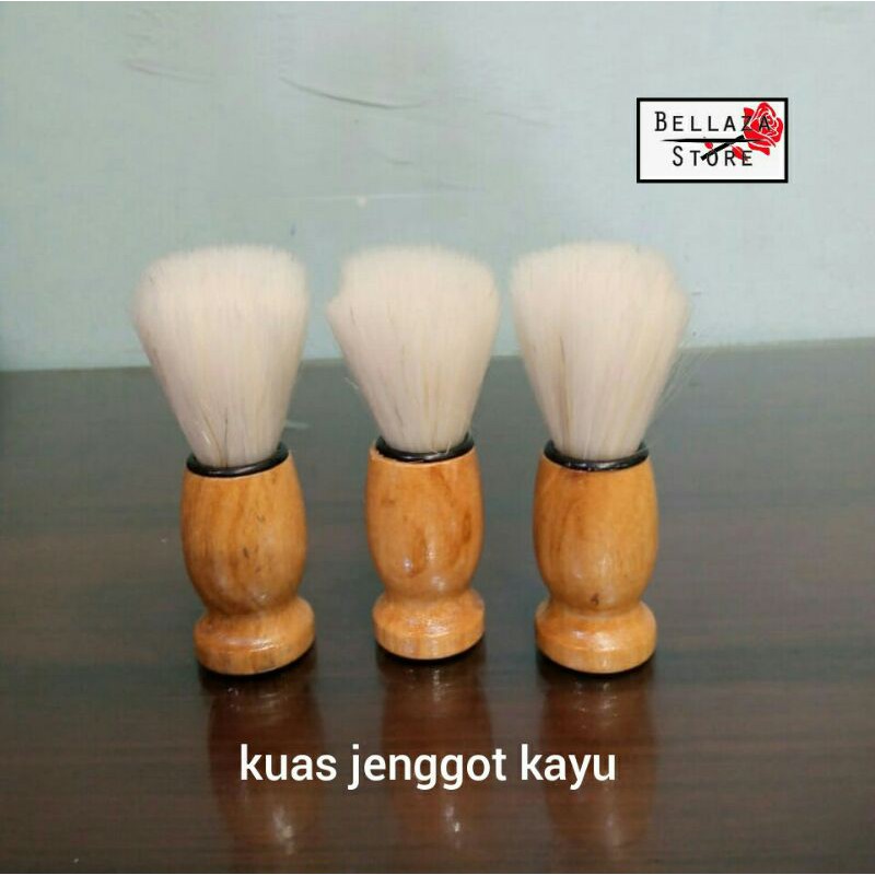 Kuas Jenggot  Kayu / Kuas Barber / Sikat Jenggot Kayu Polos