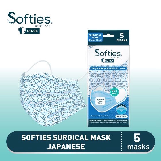 Softies Surgical Mask Jepang Biru 5s