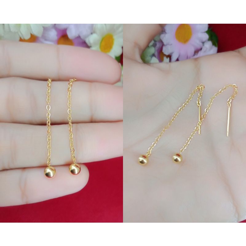ANTING PANJANG TITANIUM/TITANIUM GOLD/PERHIASAN ANTING TITANIUM/ANTING JARUM DEWASA/TITANIUM GOLD