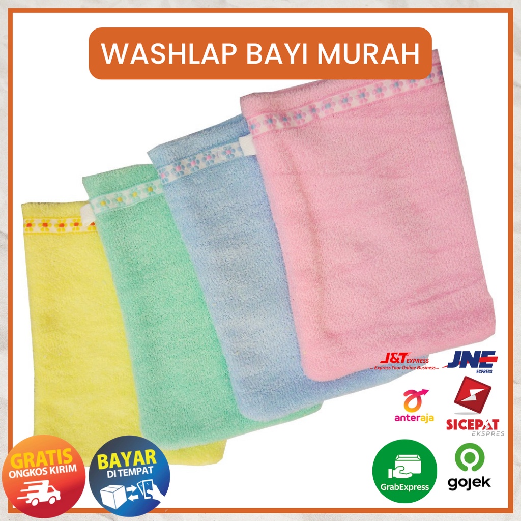 Washlap waslap mandi tangan Polos Lembut Handuk Kain Lap Bayi manula