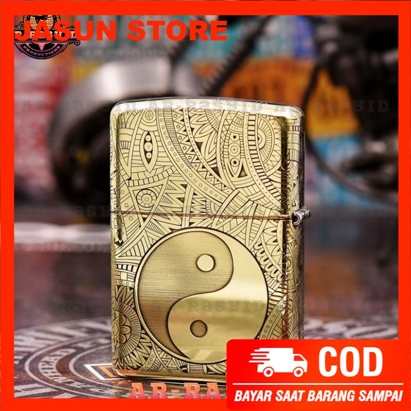 BISA COD! Korek Api Minyak Zippo Motif Yin Yang 204B