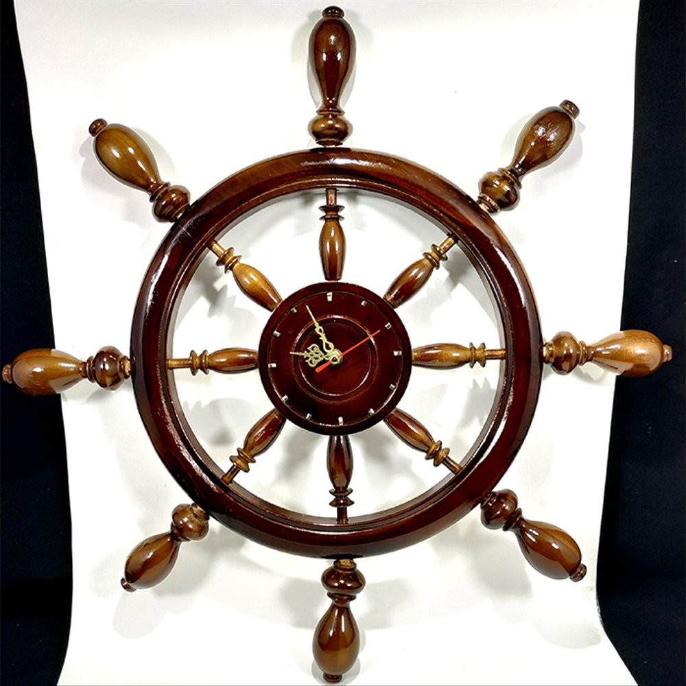 Jam Dinding Kerajinan Kayu Jati Model Nahkoda Ukuran Besar
