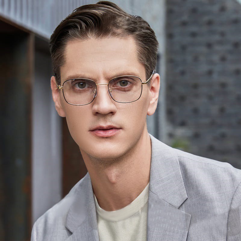 AFM Kacamata Lensa Photocromic  Anti Radiasi Wanita Pria Kacamata Bingkai Titanium