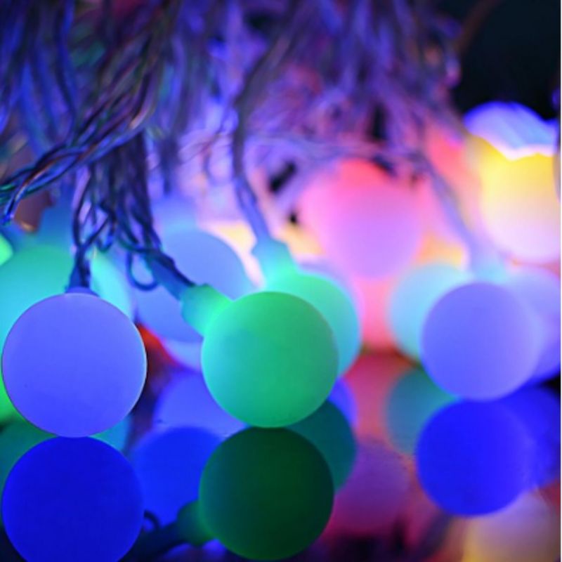 Lampu Tumblr LED Rainbow RGB Motif Bola Salju - Lampu Natal bola anggur - Lampu led Hias