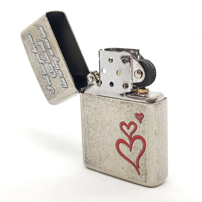 KOREK API ZIPPO BOX MOTIF LOVE QUOTE GRAFIR ZIPPO GRADE ORI SOUVENIR