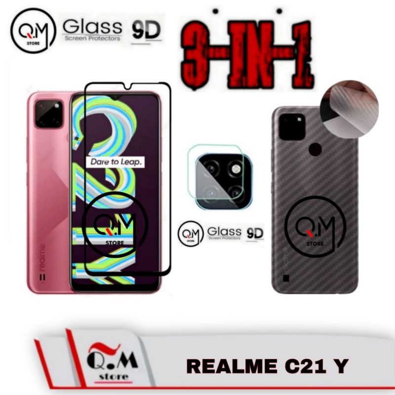 Paket 3in1 Tempered Glass Realme C35 / Narzo 50a Prime / REALME 9 Pro / Realme 9 Pro Plus / C21Y / C21 / C11/ C15 / XT / 5 / 5i / 5s