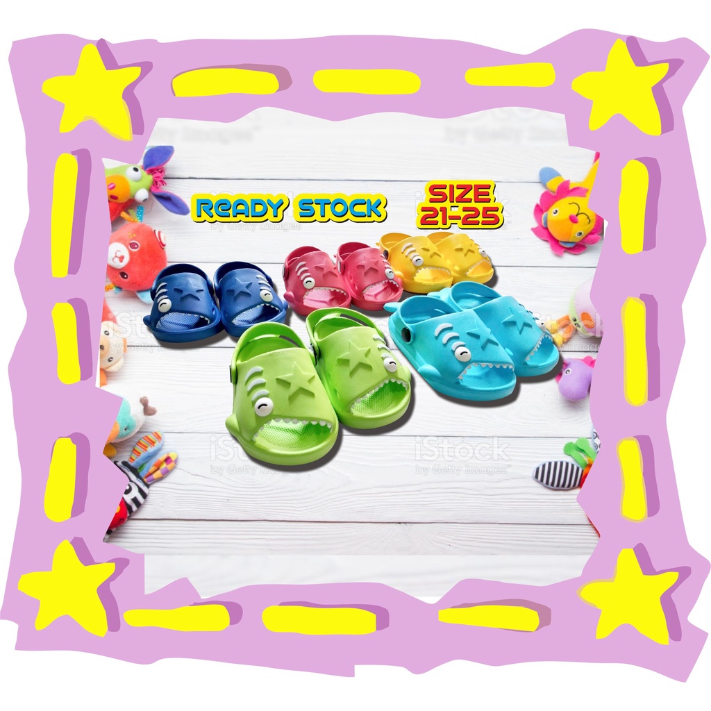 Sandal Baim anak Sandal Baby Shark Anti Slip Sendal Karakter Anak Bayi Hiu Lucu Sandal Baim Import G